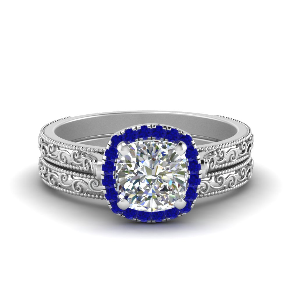 hand-engraved-cushion-cut-halo-diamond-wedding-ring-set-with-sapphire-in-white-gold-FD8588CUGSABL-NL-WG_ae77d7f6-4e12-42cd-a448-b452391d5952?v=1757665317