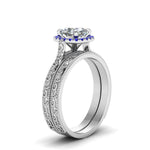 Load image into Gallery viewer, hand-engraved-cushion-cut-halo-diamond-wedding-ring-set-with-sapphire-in-white-gold-FD8588CUGSABLANGLE2-NL-WG_1f13608a-0f95-40ff-9a06-a5ff68bb2387?v=1757665317
