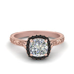 Load image into Gallery viewer, hand-engraved-cushion-cut-halo-engagement-ring-with-black-diamond-in-rose-gold-FD8588CURGBLACK-NL-RG?v=1757588307
