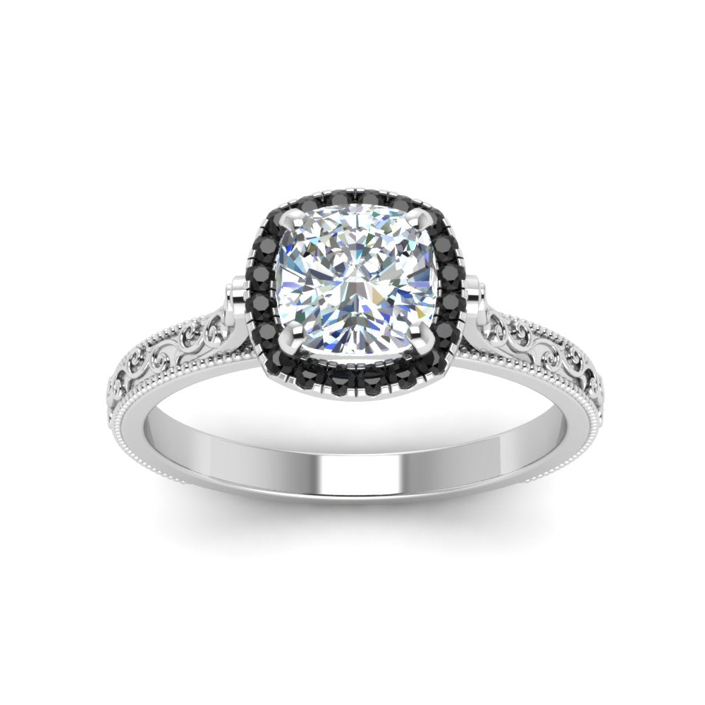 hand-engraved-cushion-cut-halo-engagement-ring-with-black-diamond-in-white-gold-FD8588CURGBLACKANGLE5-NL-WG?v=1757588306