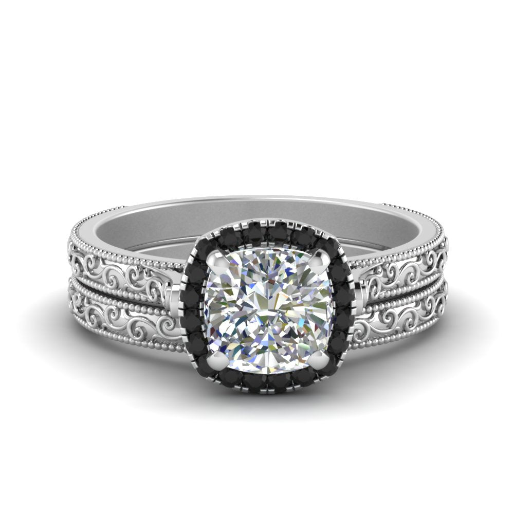 hand-engraved-cushion-cut-halo-wedding-ring-set-with-black-diamond-in-white-gold-FD8588CUGBLACK-NL-WG_1dac4cda-c2e9-441f-8f5b-51a71ce9b627?v=1757665318