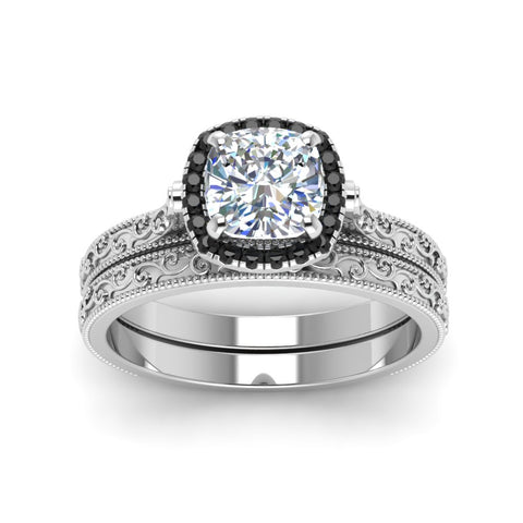 hand-engraved-cushion-cut-halo-wedding-ring-set-with-black-diamond-in-white-gold-FD8588CUGBLACKANGLE5-NL-WG?v=1757665151