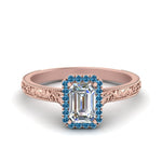 Load image into Gallery viewer, hand-engraved-emerald-cut-halo-diamond-engagement-ring-with-blue-topaz-in-rose-gold-FD8588EMRGICBLTO-NL-RG_8fffd06d-72f0-4fed-8ab3-9e0a469e7099?v=1757588497

