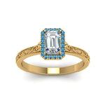 Load image into Gallery viewer, hand-engraved-emerald-cut-halo-diamond-engagement-ring-with-blue-topaz-in-yellow-gold-FD8588EMRGICBLTOANGLE5-NL-YG_61a32774-c641-49b5-966d-5f7d3095f09b?v=1757588497
