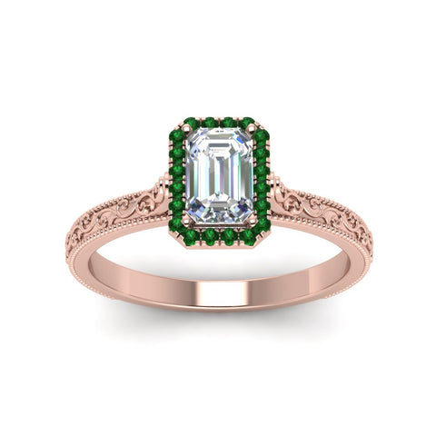 hand-engraved-emerald-cut-halo-diamond-engagement-ring-with-emerald-in-rose-gold-FD8588EMRGEMGRANGLE5-NL-RG?v=1757588330