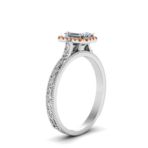 hand-engraved-emerald-cut-halo-diamond-engagement-ring-with-orange-sapphire-in-white-gold-FD8588EMRGSAORANGLE2-NL-WG?v=1757588330
