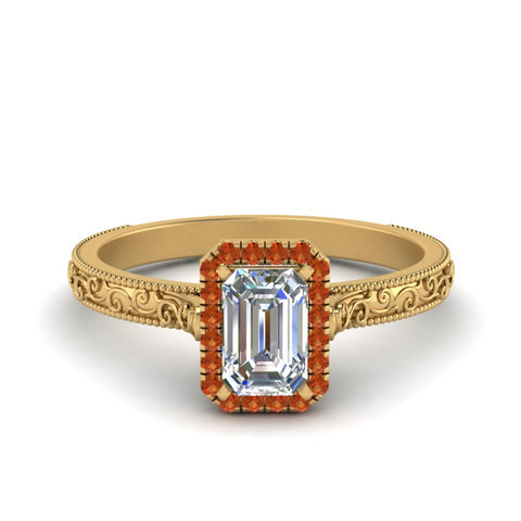 hand-engraved-emerald-cut-halo-diamond-engagement-ring-with-orange-sapphire-in-yellow-gold-FD8588EMRGSAOR-NL-YG?v=1757588330