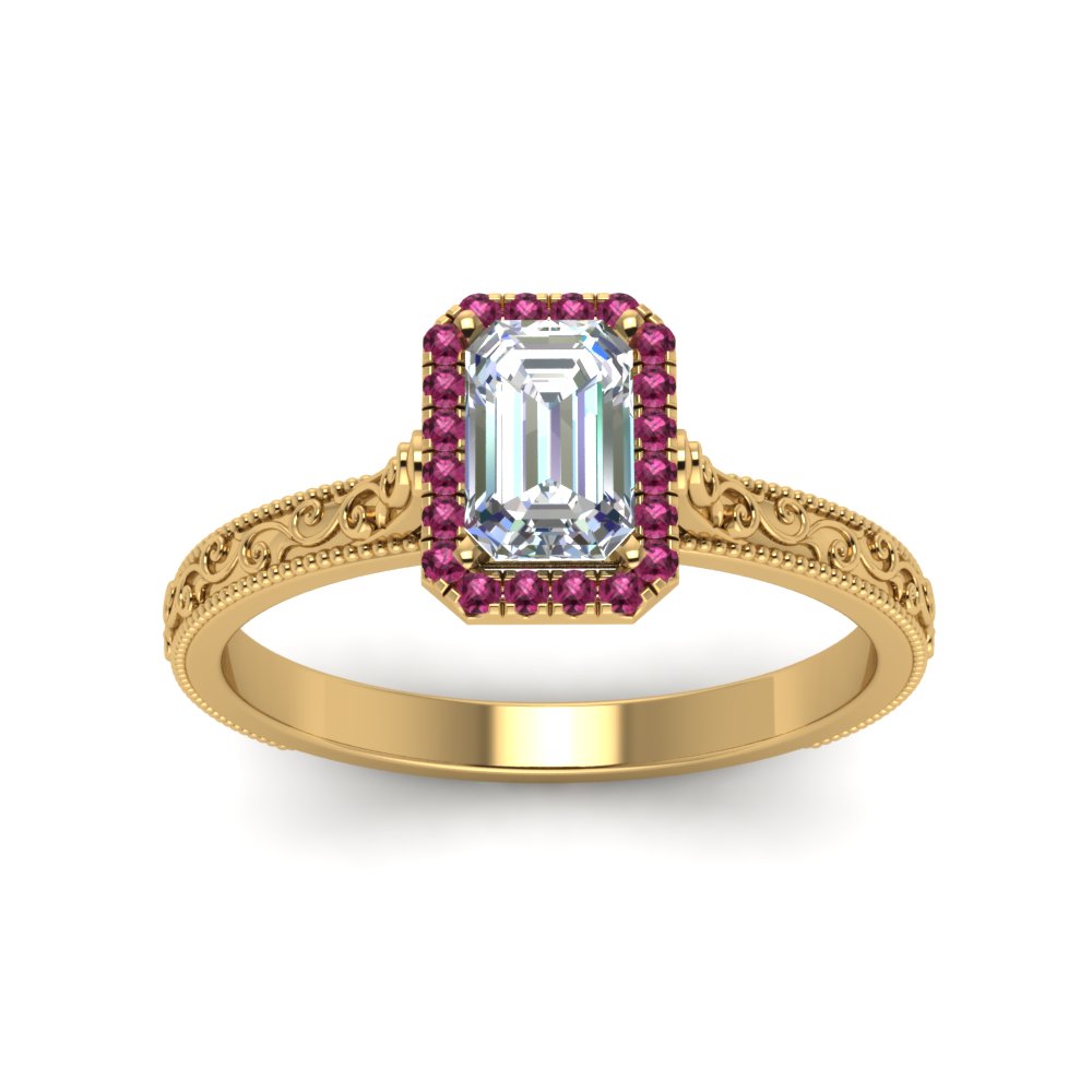 hand-engraved-emerald-cut-halo-diamond-engagement-ring-with-pink-sapphire-in-yellow-gold-FD8588EMRGSADRPIANGLE5-NL-YG_35f35338-3ac7-46c7-8975-2c4565842672?v=1757588497