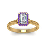 Load image into Gallery viewer, hand-engraved-emerald-cut-halo-diamond-engagement-ring-with-purple-topaz-in-yellow-gold-FD8588EMRGVITOANGLE5-NL-YG_6f868370-bb4b-459f-8388-e1ea129099d2?v=1757588497
