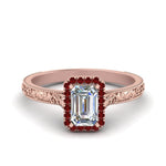 Load image into Gallery viewer, hand-engraved-emerald-cut-halo-diamond-engagement-ring-with-ruby-in-rose-gold-FD8588EMRGRUDR-NL-RG_881986c1-73c4-4ddd-90a9-198134b57add?v=1757588497
