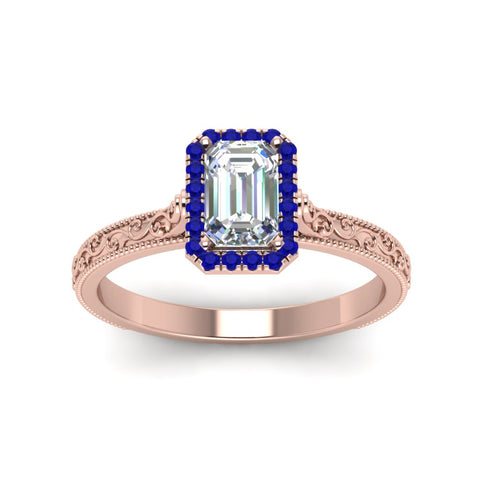 hand-engraved-emerald-cut-halo-diamond-engagement-ring-with-sapphire-in-rose-gold-FD8588EMRGSABLANGLE5-NL-RG?v=1757588330
