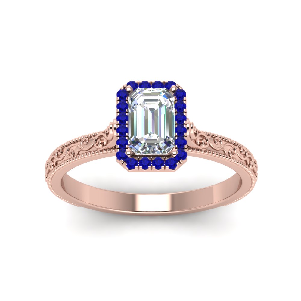 hand-engraved-emerald-cut-halo-diamond-engagement-ring-with-sapphire-in-rose-gold-FD8588EMRGSABLANGLE5-NL-RG_88f26857-e830-4948-9767-e88dcfb9d261?v=1757588497
