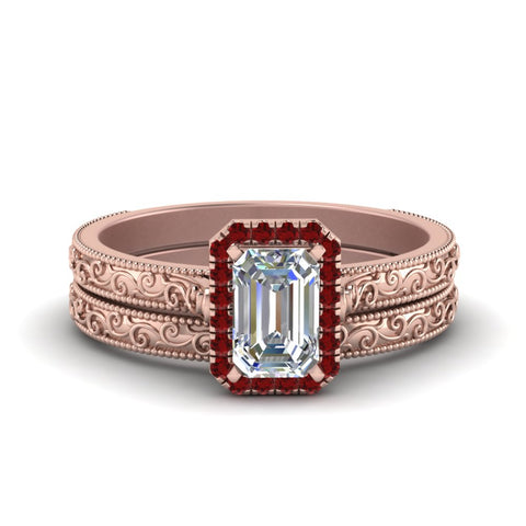 hand-engraved-emerald-cut-halo-diamond-wedding-ring-set-with-ruby-in-rose-gold-FD8588EMGRUDR-NL-RG?v=1757665169