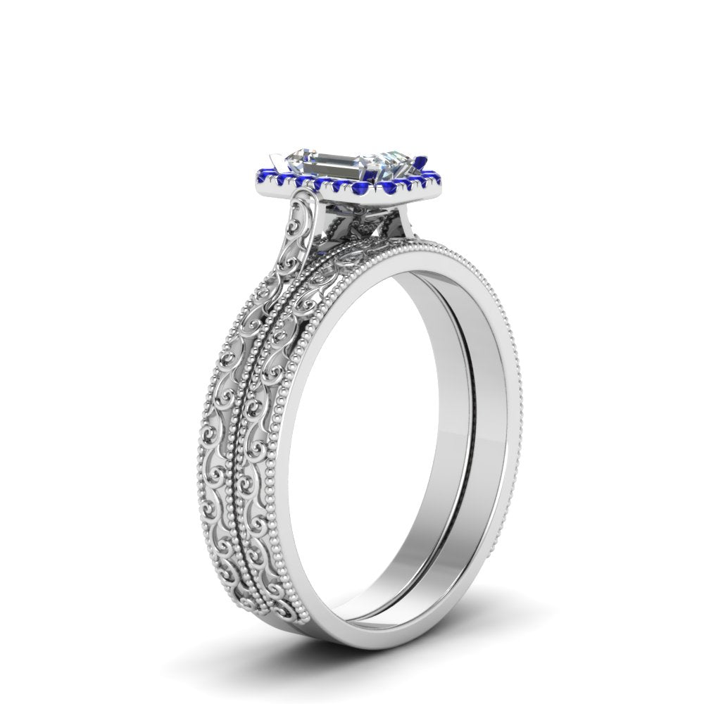 hand-engraved-emerald-cut-halo-diamond-wedding-ring-set-with-sapphire-in-white-gold-FD8588EMGSABLANGLE2-NL-WG?v=1757665169