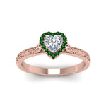 Load image into Gallery viewer, hand-engraved-heart-shaped-halo-diamond-engagement-ring-with-emerald-in-rose-gold-FD8588HTRGEMGRANGLE5-NL-RG?v=1757588349
