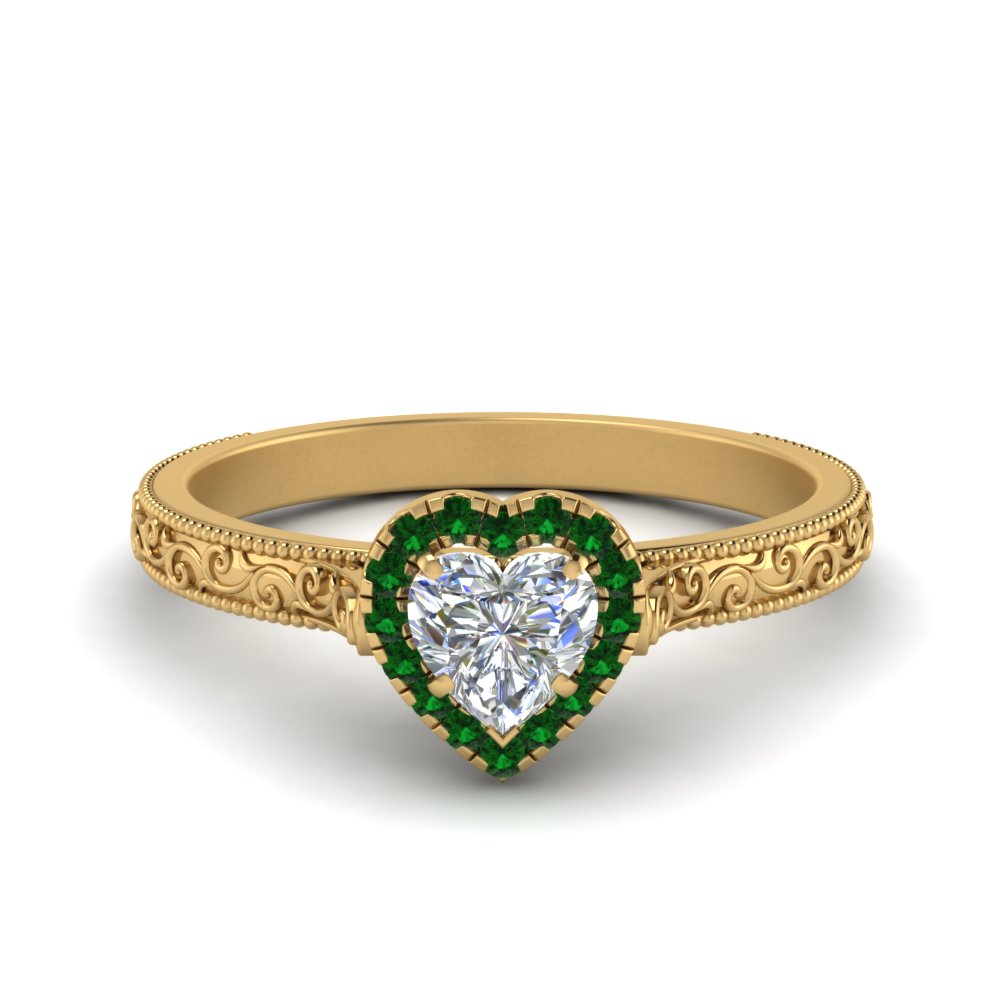 hand-engraved-heart-shaped-halo-diamond-engagement-ring-with-emerald-in-yellow-gold-FD8588HTRGEMGR-NL-YG?v=1757588348