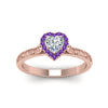 Load image into Gallery viewer, hand-engraved-heart-shaped-halo-diamond-engagement-ring-with-purple-topaz-in-rose-gold-FD8588HTRGVITOANGLE5-NL-RG_01914e49-46e9-4c0f-8163-9aa06984e1c0?v=1757588509