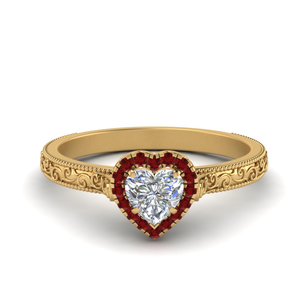 hand-engraved-heart-shaped-halo-diamond-engagement-ring-with-ruby-in-yellow-gold-FD8588HTRGRUDR-NL-YG?v=1757588349