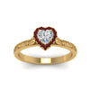 Load image into Gallery viewer, hand-engraved-heart-shaped-halo-diamond-engagement-ring-with-ruby-in-yellow-gold-FD8588HTRGRUDRANGLE5-NL-YG_d902cb58-799d-43d2-9297-fdf48446c43a?v=1757588508