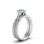 Load image into Gallery viewer, hand-engraved-heart-shaped-halo-diamond-wedding-ring-set-with-blue-topaz-in-white-gold-FD8588HTGICBLTOANGLE2-NL-WG?v=1757665187
