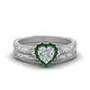 Load image into Gallery viewer, hand-engraved-heart-shaped-halo-diamond-wedding-ring-set-with-emerald-in-white-gold-FD8588HTGEMGR-NL-WG_4afc629d-d352-449d-a840-93773b51e759?v=1757665338