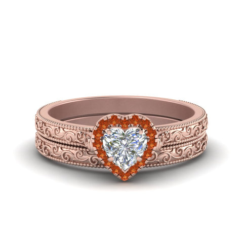 hand-engraved-heart-shaped-halo-diamond-wedding-ring-set-with-orange-sapphire-in-rose-gold-FD8588HTGSAOR-NL-RG?v=1757665186