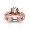 Load image into Gallery viewer, hand-engraved-heart-shaped-halo-diamond-wedding-ring-set-with-orange-sapphire-in-rose-gold-FD8588HTGSAORANGLE5-NL-RG_d2a8838b-4d2d-4655-b1a9-51bbe05fdb37?v=1757665338