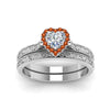 Load image into Gallery viewer, hand-engraved-heart-shaped-halo-diamond-wedding-ring-set-with-orange-sapphire-in-white-gold-FD8588HTGSAORANGLE5-NL-WG_d56d2563-7ecc-4e37-9019-5ac9e134170c?v=1757665338