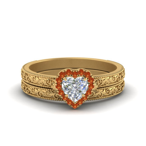 hand-engraved-heart-shaped-halo-diamond-wedding-ring-set-with-orange-sapphire-in-yellow-gold-FD8588HTGSAOR-NL-YG_f482a6df-50d0-419a-8eca-8a6262639daf?v=1757665339