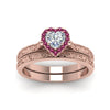 Load image into Gallery viewer, hand-engraved-heart-shaped-halo-diamond-wedding-ring-set-with-pink-sapphire-in-rose-gold-FD8588HTGSADRPIANGLE5-NL-RG_576f58fb-f3a6-4cf3-b491-3e8411b65baf?v=1757665338