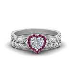Load image into Gallery viewer, hand-engraved-heart-shaped-halo-diamond-wedding-ring-set-with-pink-sapphire-in-white-gold-FD8588HTGSADRPI-NL-WG_ed876c9b-3ed0-49e7-98ab-a7d90143b99e?v=1757665338
