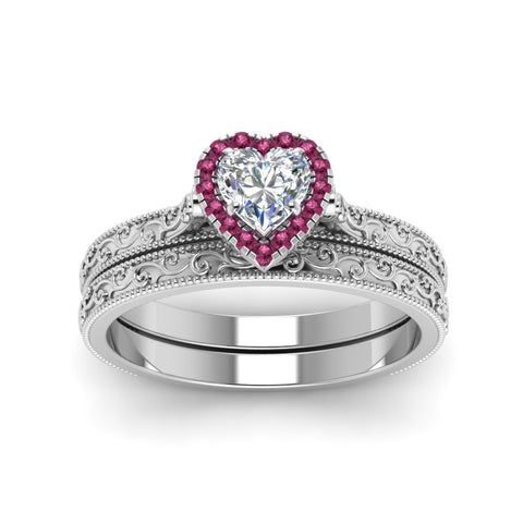 hand-engraved-heart-shaped-halo-diamond-wedding-ring-set-with-pink-sapphire-in-white-gold-FD8588HTGSADRPIANGLE5-NL-WG?v=1757665187