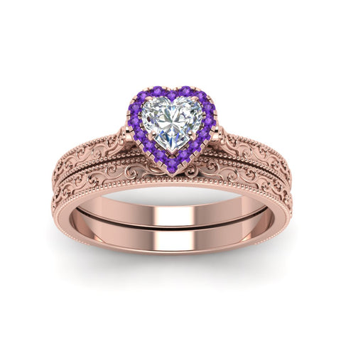 hand-engraved-heart-shaped-halo-diamond-wedding-ring-set-with-purple-topaz-in-rose-gold-FD8588HTGVITOANGLE5-NL-RG?v=1757665187