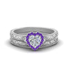 Load image into Gallery viewer, hand-engraved-heart-shaped-halo-diamond-wedding-ring-set-with-purple-topaz-in-white-gold-FD8588HTGVITO-NL-WG_65fc70bd-94d0-468c-8b35-6b83f40be2ce?v=1757665339