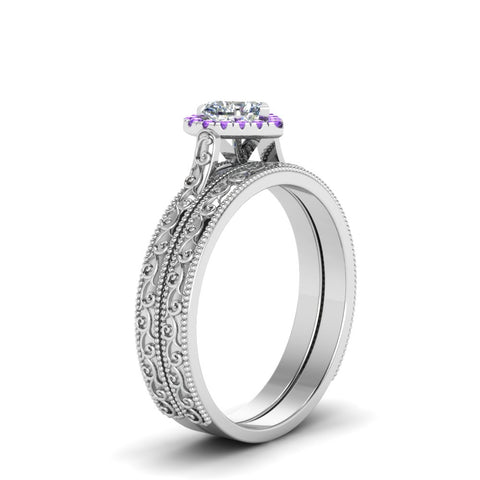 hand-engraved-heart-shaped-halo-diamond-wedding-ring-set-with-purple-topaz-in-white-gold-FD8588HTGVITOANGLE2-NL-WG?v=1757665187