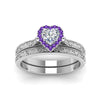 Load image into Gallery viewer, hand-engraved-heart-shaped-halo-diamond-wedding-ring-set-with-purple-topaz-in-white-gold-FD8588HTGVITOANGLE5-NL-WG_61b36e3a-ef0a-440e-8a13-ec6059834750?v=1757665338