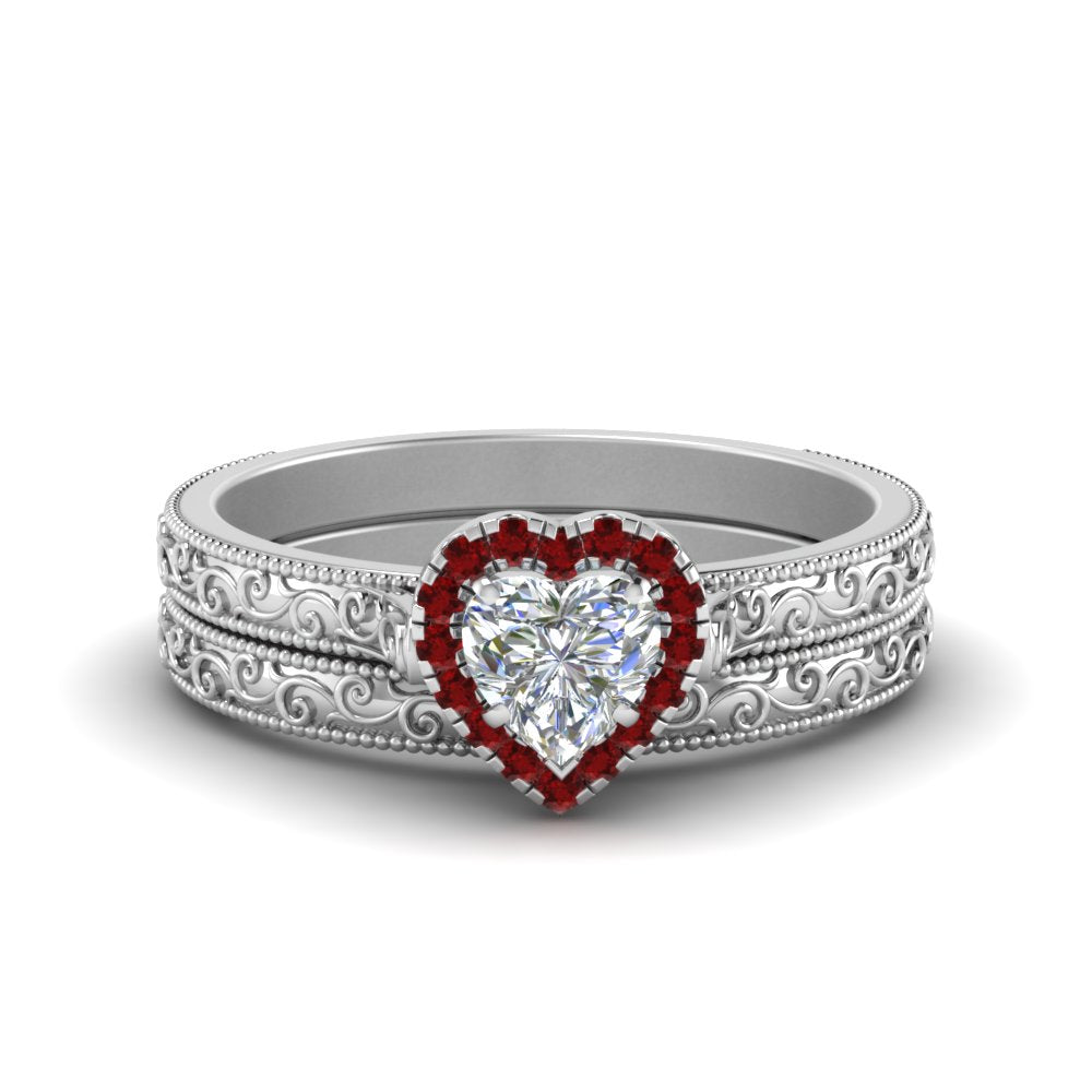 hand-engraved-heart-shaped-halo-diamond-wedding-ring-set-with-ruby-in-white-gold-FD8588HTGRUDR-NL-WG?v=1757665186