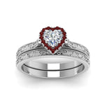 Load image into Gallery viewer, hand-engraved-heart-shaped-halo-diamond-wedding-ring-set-with-ruby-in-white-gold-FD8588HTGRUDRANGLE5-NL-WG_3630d070-d5d1-4f2d-90a2-23c04d8f211f?v=1757665338
