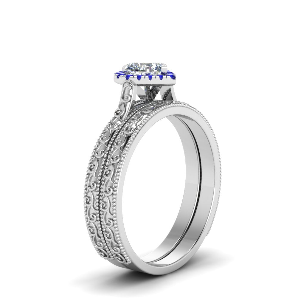 hand-engraved-heart-shaped-halo-diamond-wedding-ring-set-with-sapphire-in-white-gold-FD8588HTGSABLANGLE2-NL-WG?v=1757665186
