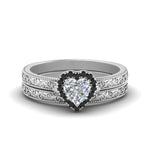 Load image into Gallery viewer, hand-engraved-heart-shaped-halo-wedding-ring-set-with-black-diamond-in-white-gold-FD8588HTGBLACK-NL-WG_5af4aa0a-d42c-4ce8-b139-a375e6caa38c?v=1757665338
