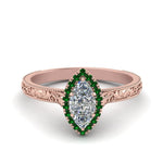 Load image into Gallery viewer, hand-engraved-marquise-cut-halo-diamond-engagement-ring-with-emerald-in-rose-gold-FD8588MQRGEMGR-NL-RG_6f4f5adb-51f2-41dd-990d-f7148e50f77f?v=1757588519
