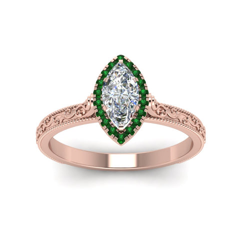 hand-engraved-marquise-cut-halo-diamond-engagement-ring-with-emerald-in-rose-gold-FD8588MQRGEMGRANGLE5-NL-RG?v=1757588366