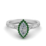 Load image into Gallery viewer, hand-engraved-marquise-cut-halo-diamond-engagement-ring-with-emerald-in-white-gold-FD8588MQRGEMGR-NL-WG_accbcd97-b507-4d0f-b913-dbc53668ddec?v=1757588519
