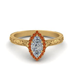 Load image into Gallery viewer, hand-engraved-marquise-cut-halo-diamond-engagement-ring-with-orange-sapphire-in-yellow-gold-FD8588MQRGSAOR-NL-YG_30896f10-c0e0-4781-a712-0e1cc337e1f8?v=1757588520
