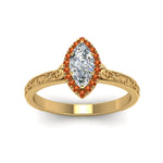 Load image into Gallery viewer, hand-engraved-marquise-cut-halo-diamond-engagement-ring-with-orange-sapphire-in-yellow-gold-FD8588MQRGSAORANGLE5-NL-YG_380a4213-8422-44ee-bc8a-f9d2a16da2dc?v=1757588519
