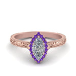 Load image into Gallery viewer, hand-engraved-marquise-cut-halo-diamond-engagement-ring-with-purple-topaz-in-rose-gold-FD8588MQRGVITO-NL-RG_5181164f-db07-4e2a-9cfb-9ed2f060c783?v=1757588521
