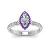 Load image into Gallery viewer, hand-engraved-marquise-cut-halo-diamond-engagement-ring-with-purple-topaz-in-white-gold-FD8588MQRGVITOANGLE5-NL-WG_aa898367-6719-4834-920c-6565807c566d?v=1757588520
