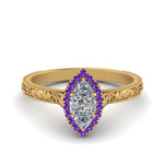Load image into Gallery viewer, hand-engraved-marquise-cut-halo-diamond-engagement-ring-with-purple-topaz-in-yellow-gold-FD8588MQRGVITO-NL-YG_c3294d1d-1df8-4ed8-bcb7-f52953fe9214?v=1757588520
