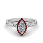 Load image into Gallery viewer, hand-engraved-marquise-cut-halo-diamond-engagement-ring-with-ruby-in-white-gold-FD8588MQRGRUDR-NL-WG_f5a6cd0f-b32c-4c62-926a-4f8703be9809?v=1757588520
