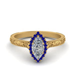 Load image into Gallery viewer, hand-engraved-marquise-cut-halo-diamond-engagement-ring-with-sapphire-in-yellow-gold-FD8588MQRGSABL-NL-YG_f196c70a-bd90-4301-8c93-619a19a64508?v=1757588520
